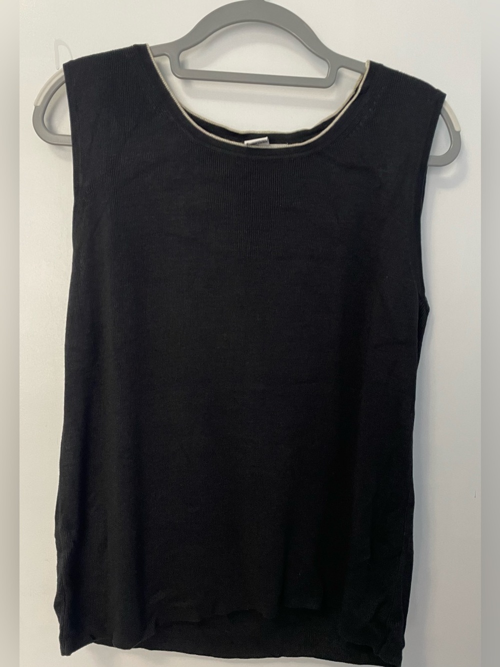 Lord and Taylor Ribbed Tank Top in Black Size 2X